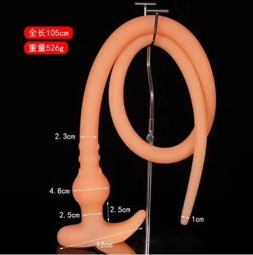 Super Long Anal Plug Whip Silicone Wearable Butt Plug Hollow Enema Vaginal Cleaning Dildos Mas Malalim 18+ Pang-adultong Mga Laruan sa Pagtatalik para sa Mag-asawa