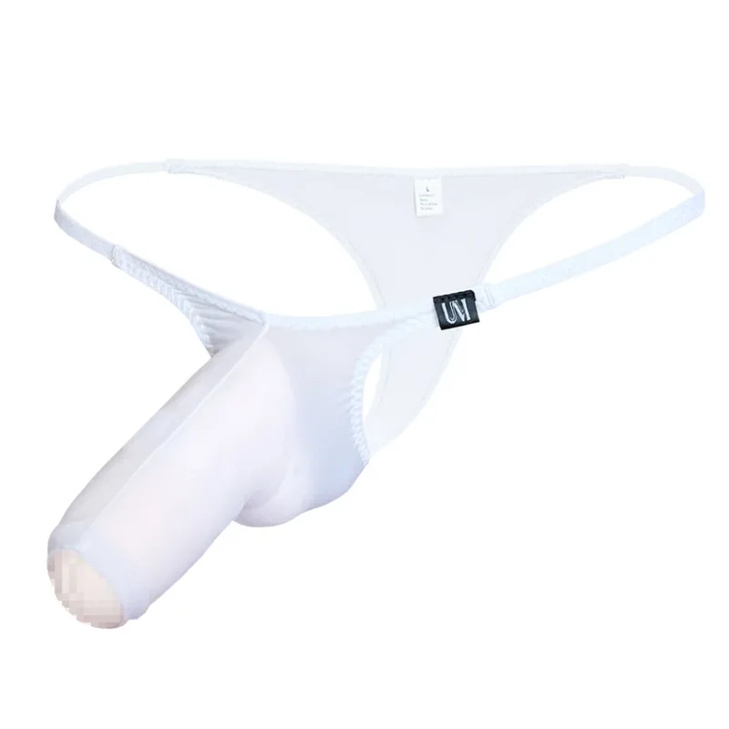 Sissy Sexy Mens Long Sleeve Open Crotch Bikini Soft Stretch Separated Pouch Breathable Sleep Loungewear Underwear — image 7