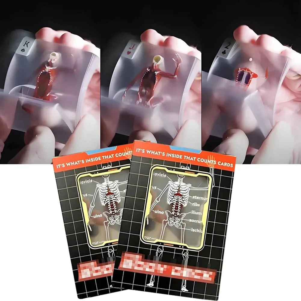 The Body Deck Cards Επαναχρησιμοποιήσιμο σώμα Διαφανές τραπουλόχαρτα πολλαπλών χρήσεων Ανθρώπινη ανατομία Παιγνιόχαρτα για δώρα φίλων — image 3