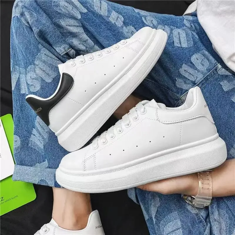 Λευκά Vulcanized Sneakers Ανδρικά Flat Άνετα Παπούτσια Lace up Zapatillas Hombre Γυναικεία Casual Sneakers Plus Size 35-45