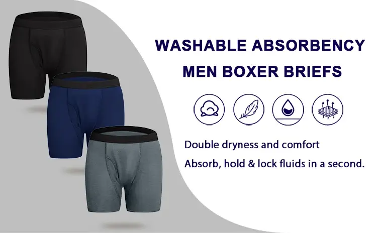 Overnight Urinary Men Boxers Ultra-Absorbent Panties Incontinence Underwear Maximum Absorbency Briefs Leak Proof Cotton Shorts