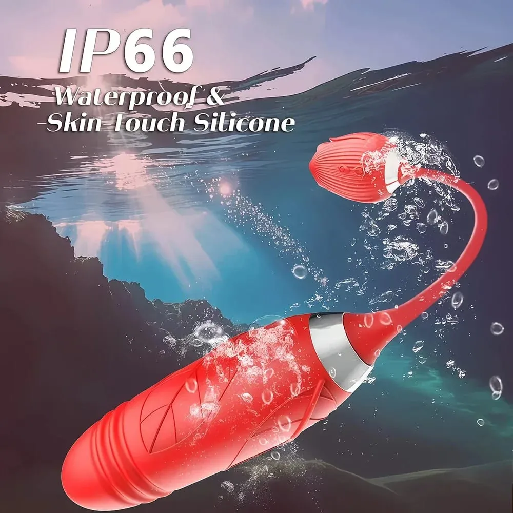 Rose 3 az 1-ben Sucker Vibrátor nőknek Teleszkópos klitorisz stimulátor Műpénisz Licking Vagina Masszírozó Maszturbátor Női Szexjátékok