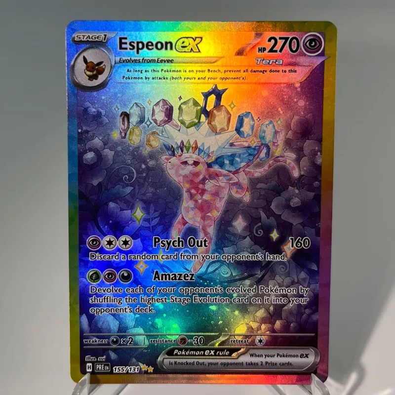 Prismatic Evolutions PKM Cards PTCG5-A GX Rainbow Umbreon Sylveon Leafeon ex Rare Collection Battle Toys Δώρα για χόμπι — image 18