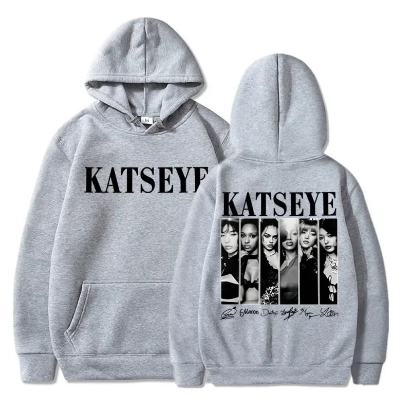 Hoodie Gambar Kpop Katseye Terbatas Vintage Pria Wanita Trendi Y2k Kaus Hoody Bulu Domba Pakaian Olahraga Ukuran Besar Hadiah Penggemar Jalanan