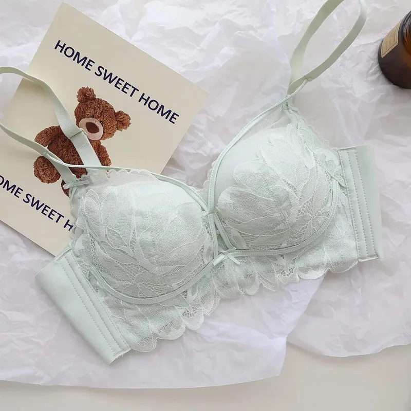 French Garden MOYISU Lace Σετ σουτιέν 32-38 AB Wireless Thin Cup Push Up Anti Sag セクシー Υποστήριξη Εσώρουχα Κατάλληλο μικρό μπούστο