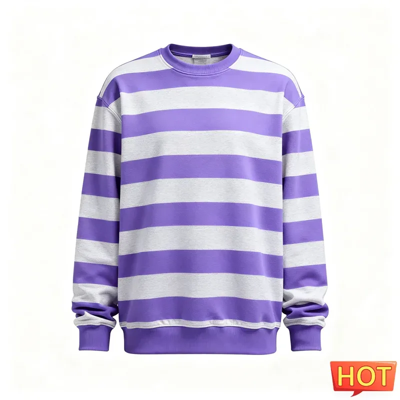 Moda listrado moletom gráfico para homem simples na moda manga longa 3d impresso feio moletom casual pullovers de grandes dimensões — image 5