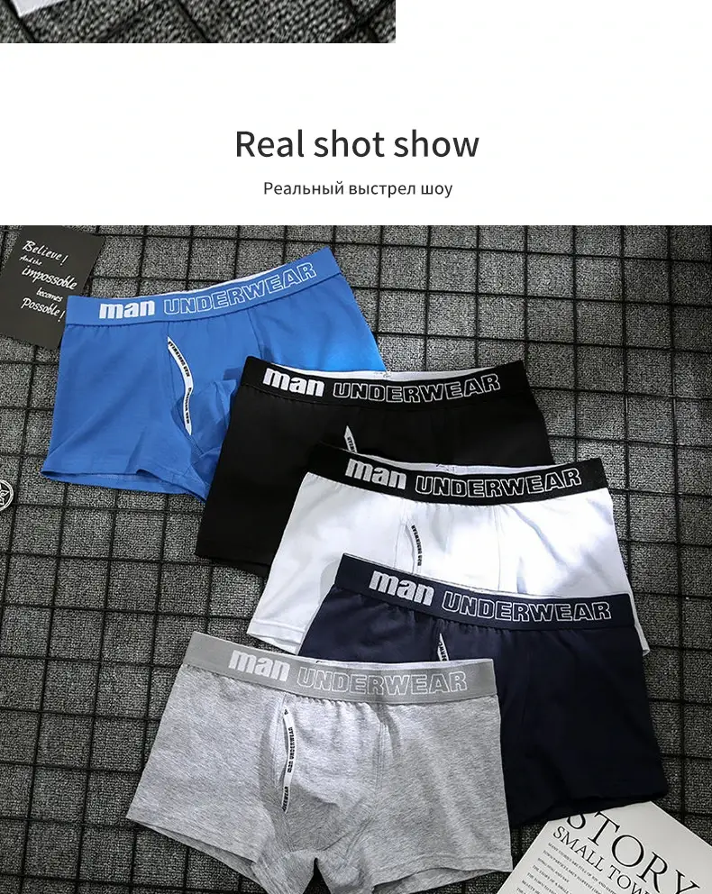 2024 new 6pcs/Lot Cotton Mens Underpants Soft Boxer Men Breathable Solid Underwear Flexible Boxershorts Cuecas Vetement Homme — image 6