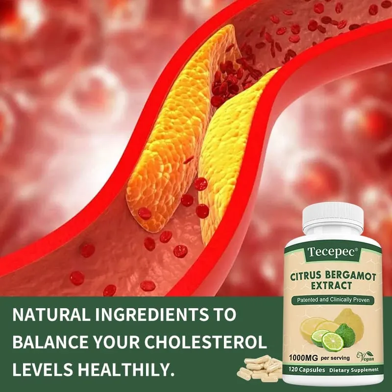 Citrus Bergamot 1000mg Capsules Antioxidant Supplement Support Immune Heart Cholesterol Cardiovascular & Blood Sugar Health