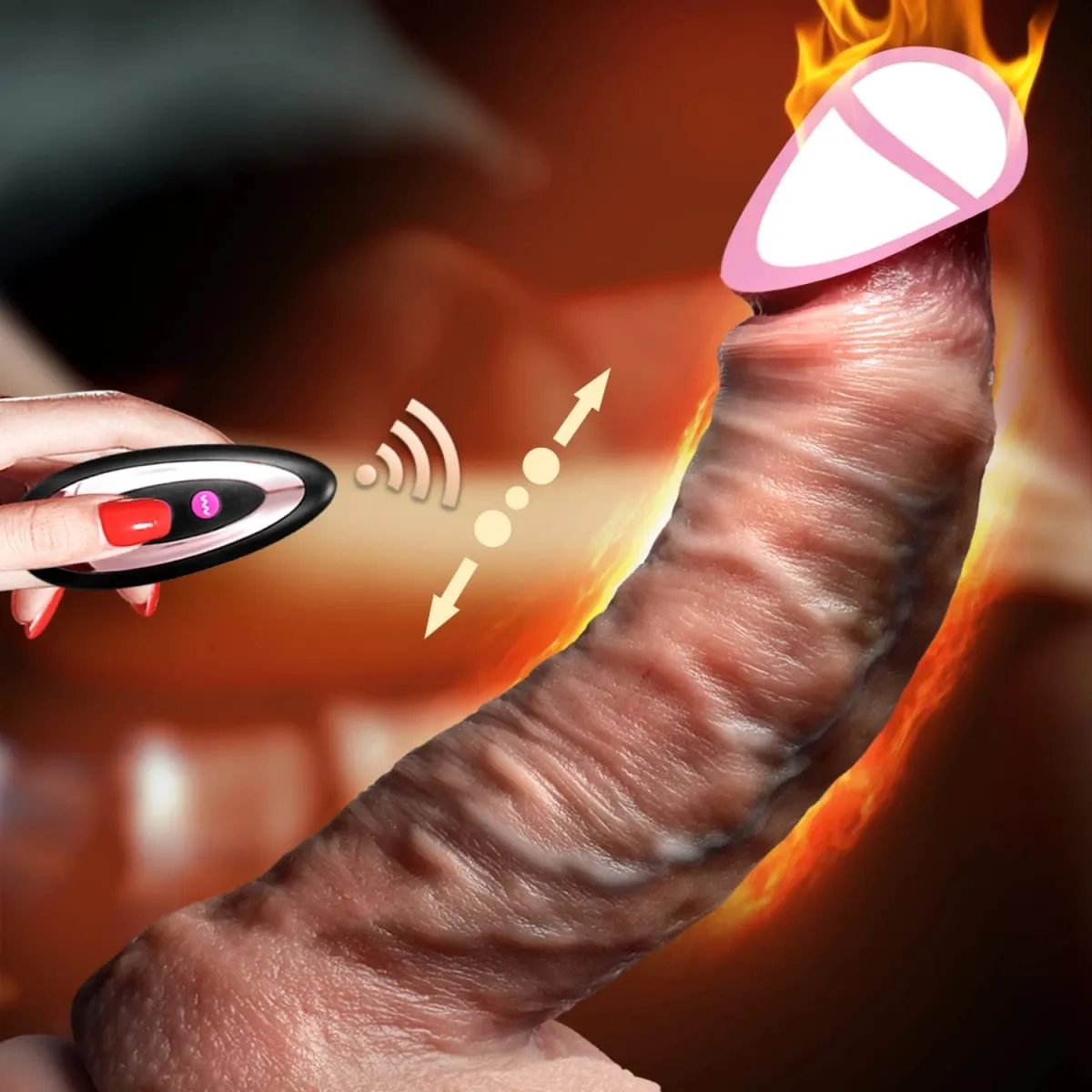 Realistic Vibrator Dildo Telescopic Female Vaginal Penetration Masturbator Anal Plug Penis Heated Vibrating Sex Toys For Women