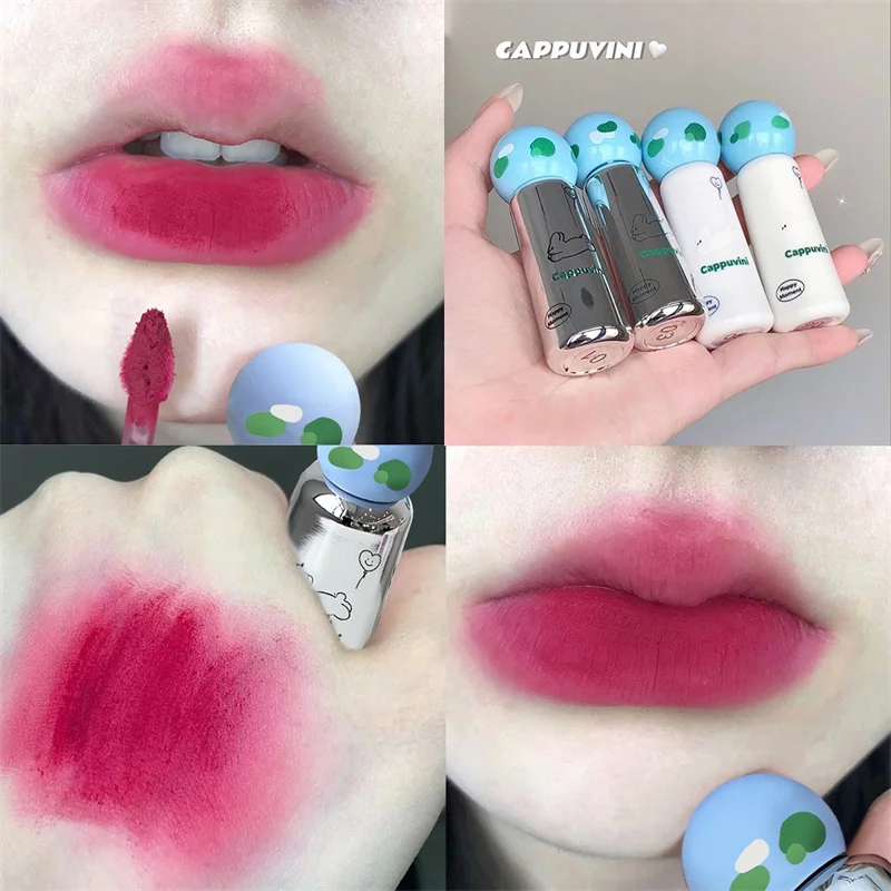 Velvet Matte Lip Mud Cute Rabbit Liquid Lipstick Mousse Κόκκινο καφέ Μακράς διάρκειας απαλό Lip Gloss Lips Μακιγιάζ Φοιτητικά Καλλυντικά