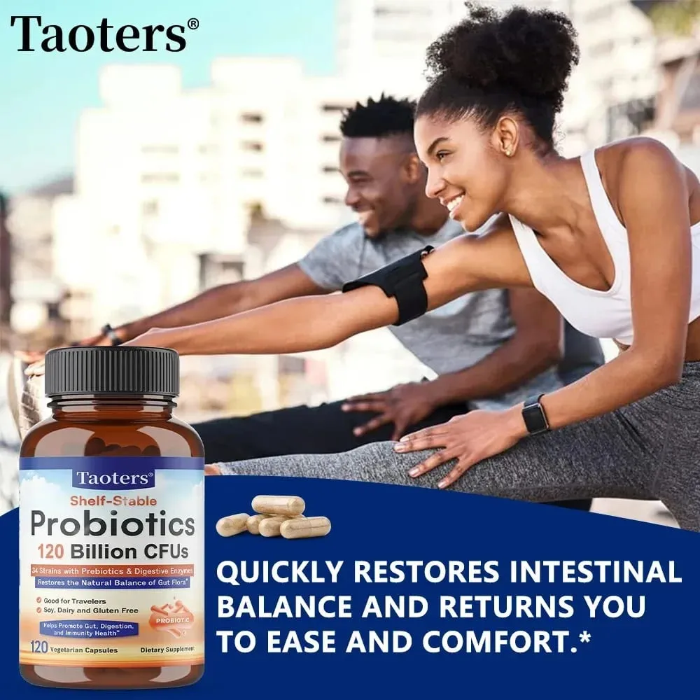 Probiotics 120 Billion CFUs 34 Strains with Organic Prebiotics & Digestive Enzymes Digestion & Immunity Health for Women & Men