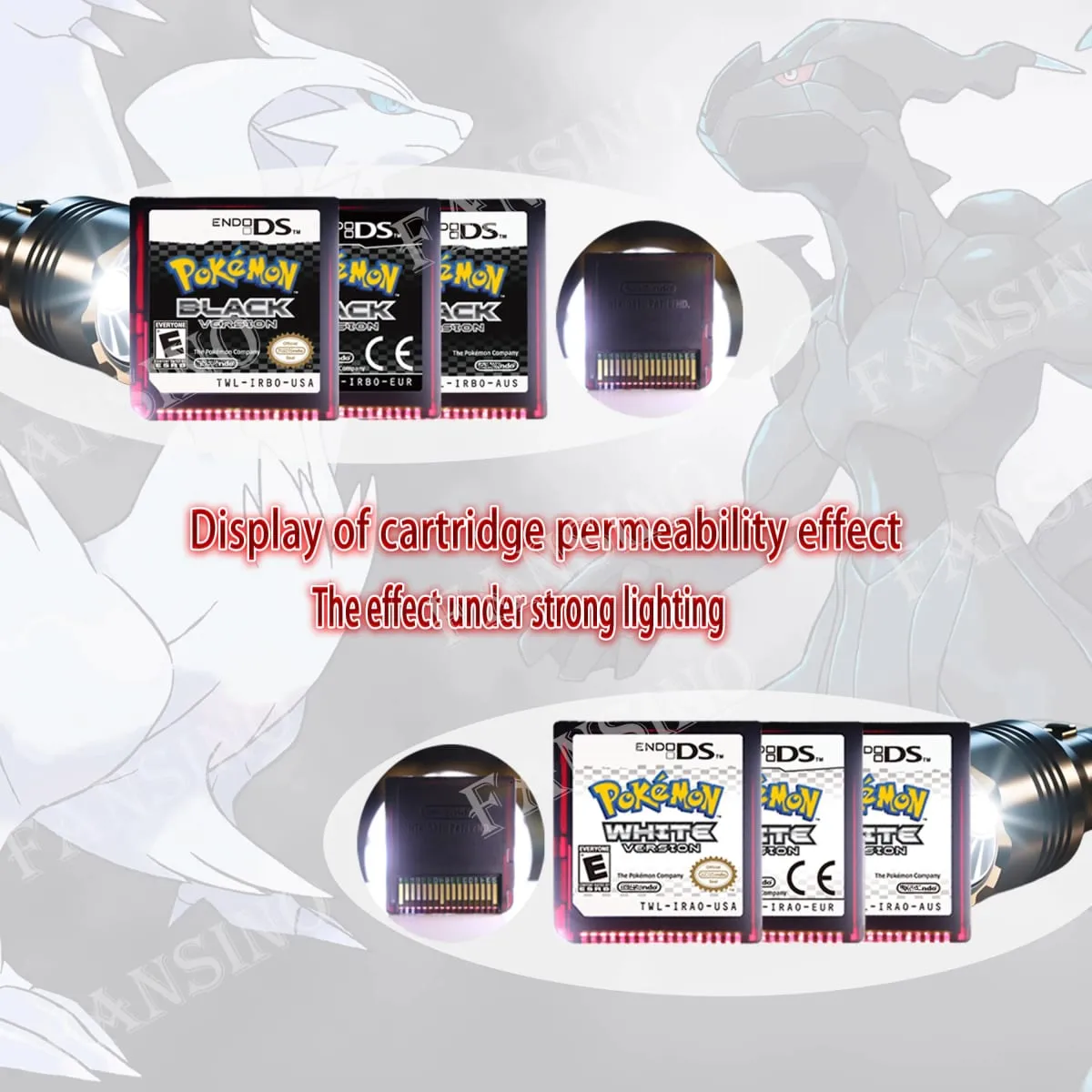 (ארה"ב EUR AUS) פוקימון שחור לבן גרסה 1/2 באיכות גבוהה אותנטית 1:1 העתק מחסנית משחקי וידאו DS עבור קונסולת DS 2DS 3DS