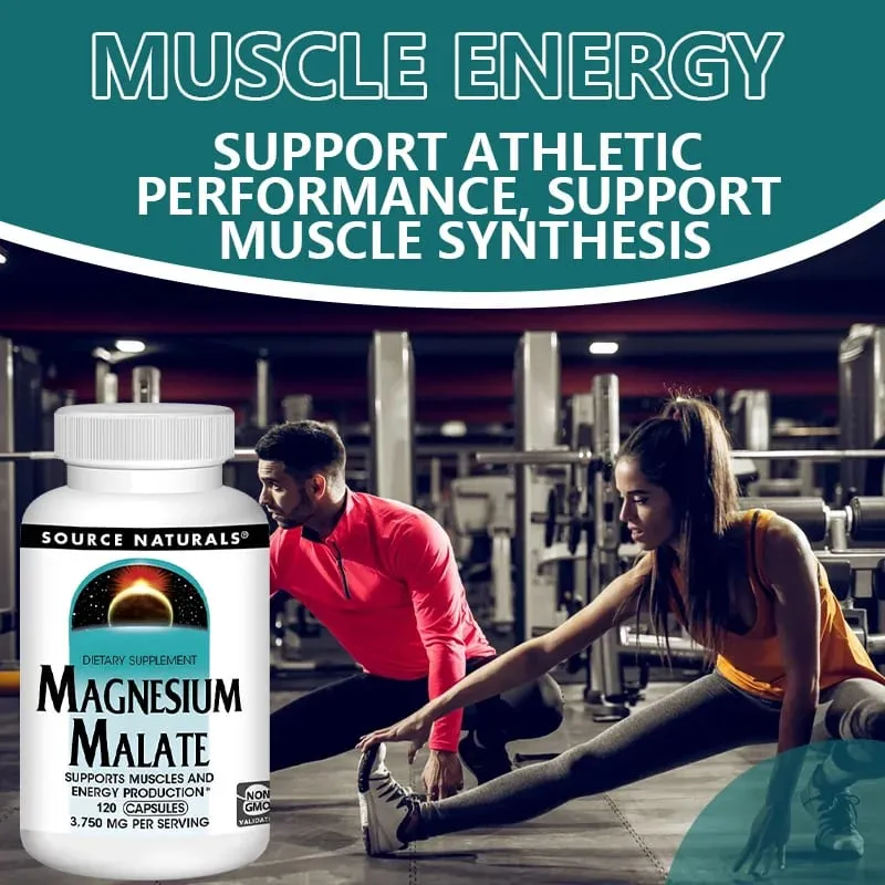 Magnesium Malate 3750 Mg Supplement Supports Muscle Function Health and Energy Production
