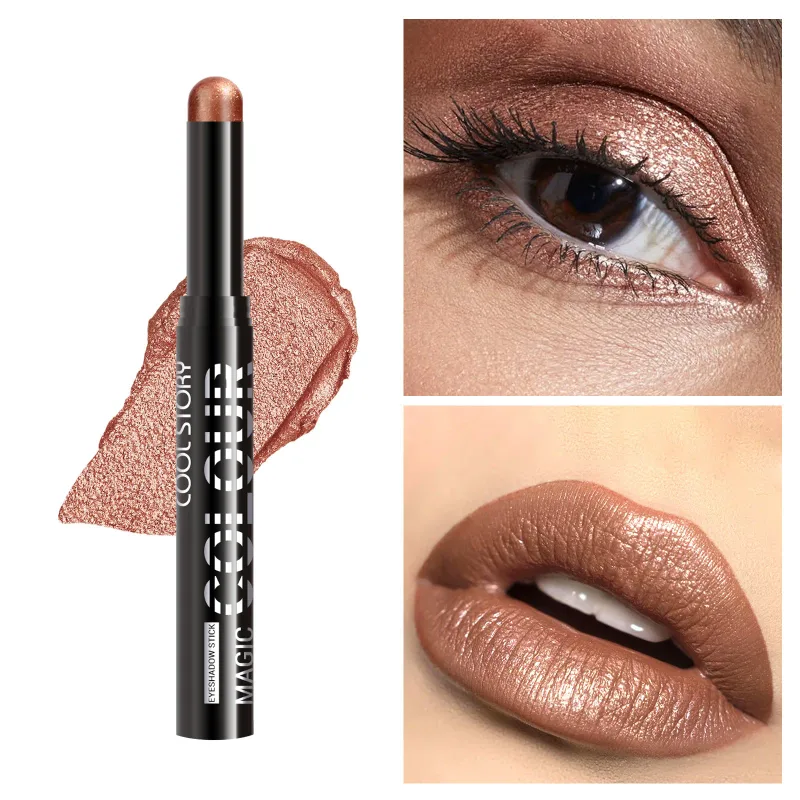 2 σε 1 Eyeshadow Lipstick Stick Pencil Waterproof Glitter Brighten Matte Eye Shadow Makeup Pigment Eyeshadow Pen