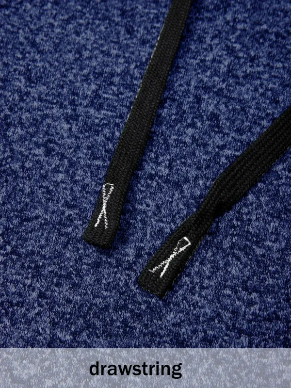 2Pcs 세트 남성 중간 길이 전체 지퍼 후드 자켓 양털 안감 따뜻한 코트와 Drawstring 후드 & 지퍼 포켓 캐주얼 겉옷 가을 겨울 데일리웨어