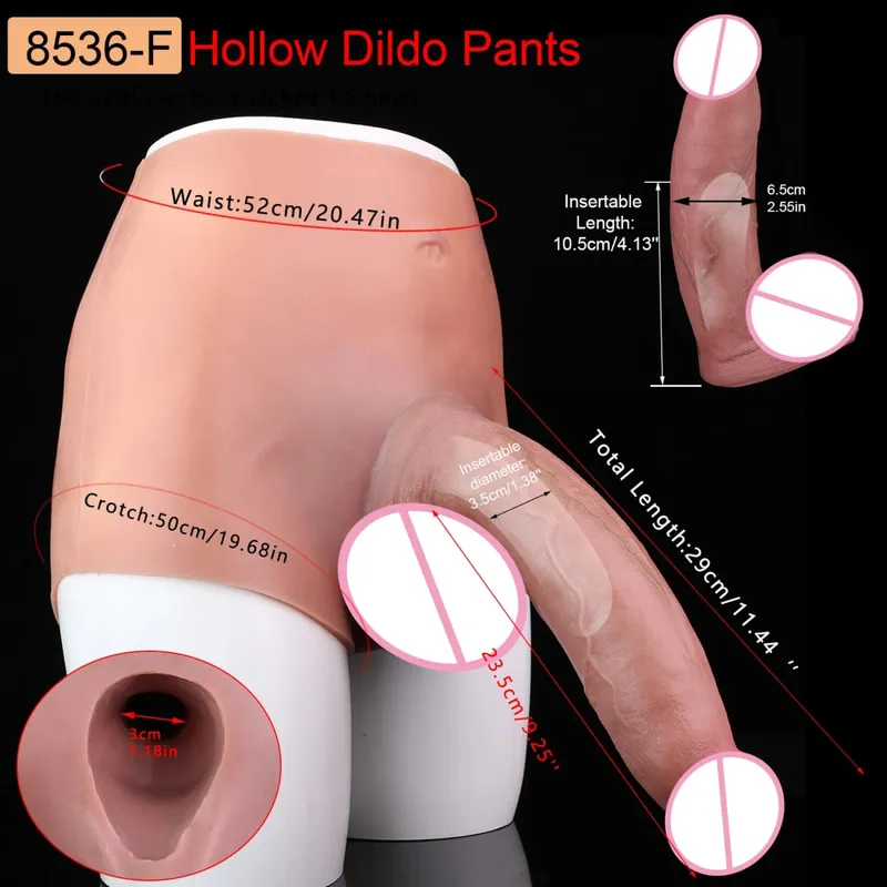 Thick Hollow Dildo Male Strap-On Huge Hollow Dildo Dick Extender Silicone Realistic Large Penis Sex Toy For Couples Sex