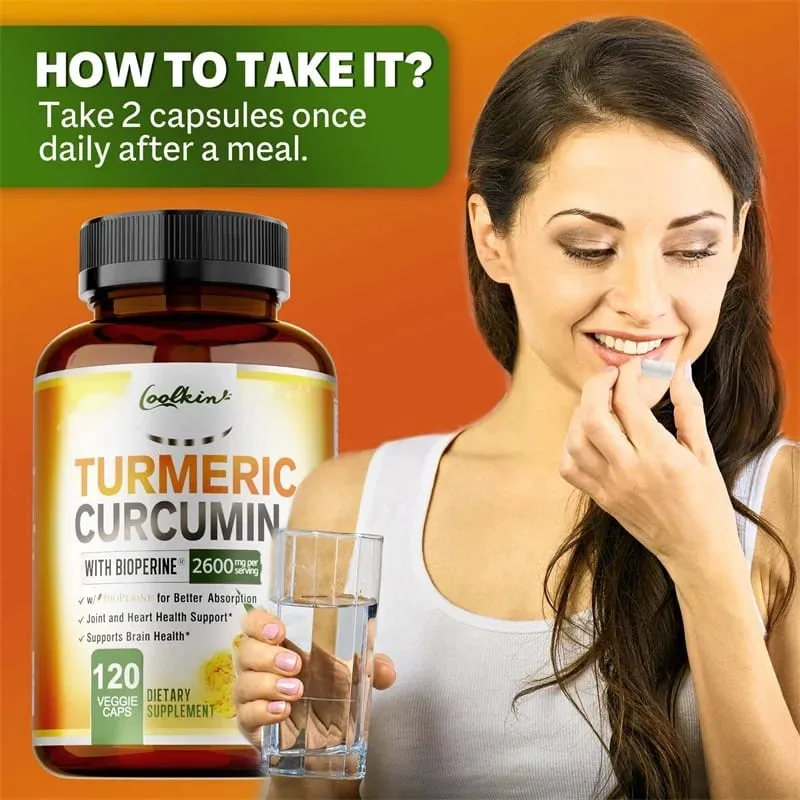 Turmeric Curcumin Capsules Contains 95% Curcumin Energy Supplement Support Bone Joint Health Anti-inflammatory Antioxidant — image 6
