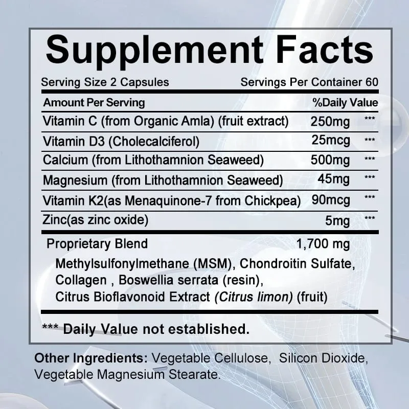 Bone Complete Capsules Containing Calcium and Vitamins D K & C for Joint Health Bone Skin Nail Health and Osteoporosis — image 6