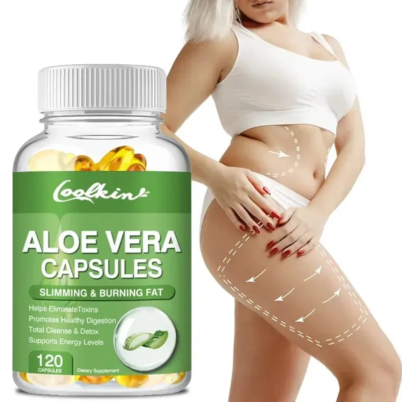 Aloe Vera Extract Capsules - Relieve Intestinal Constipation Promote Digestion Detoxify Control Appetite Burn Fat Non-GMOSu