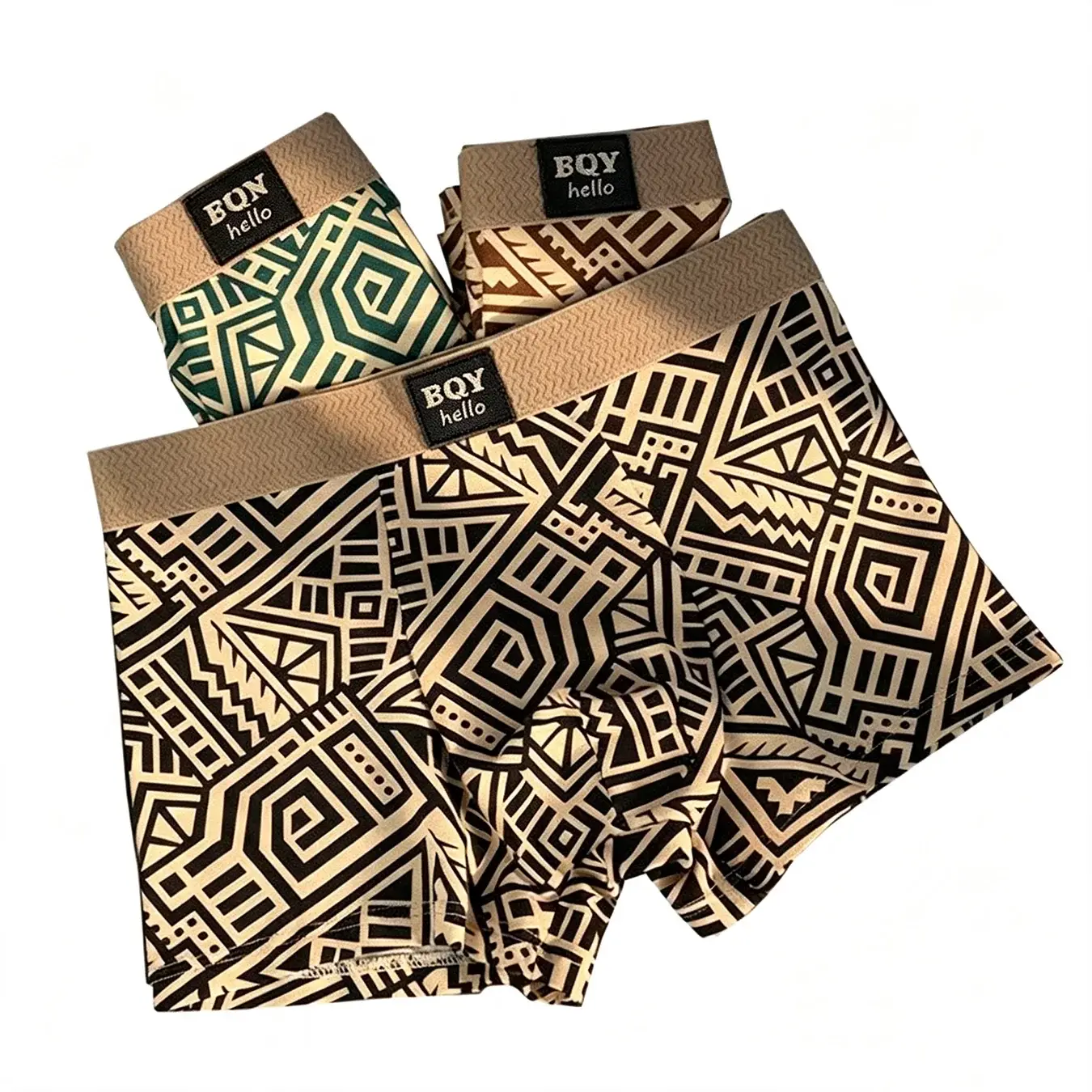 Erkek Nefes Rahat İç Giyim Amerikan Tarzı Kişiselleştirilmiş Boxer Şort Baskılı Trendy Etnik Retro Kare Külot
