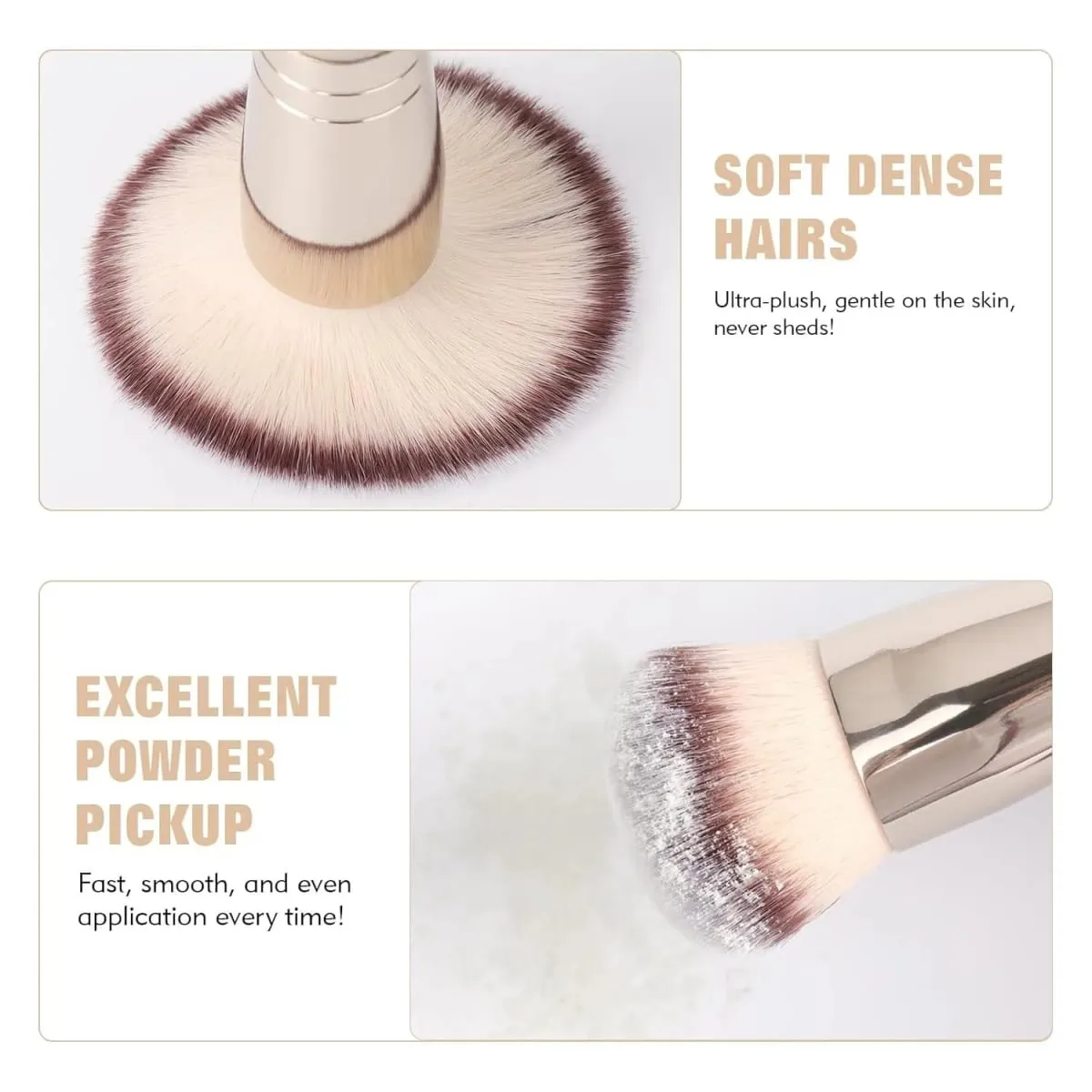Dual Ended Foundation Brush for Liquid Powder Blush Concealer Contour Επαγγελματικό εργαλείο μακιγιάζ με θήκη ταξιδιού για γυναίκες κορίτσι — image 3
