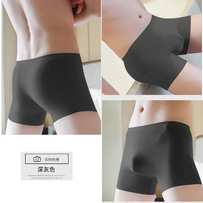 Seluar Dalam Sutera Ais Ultra Nipis Lelaki Seluar Dalam Seksi Seksi Seluar Dalam Licin Lancar Bernafas Batang Boxer Lelaki Seluar Pendek Bernafas