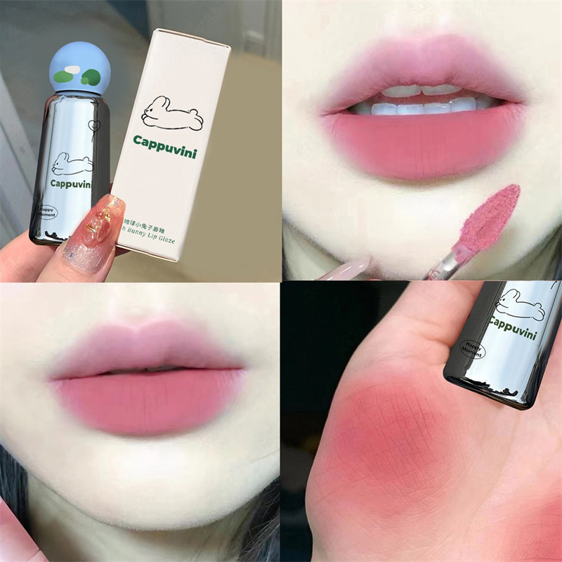 Velvet Matte Lip Mud Cute Rabbit Liquid Lipstick Mousse Κόκκινο καφέ Μακράς διάρκειας απαλό Lip Gloss Lips Μακιγιάζ Φοιτητικά Καλλυντικά