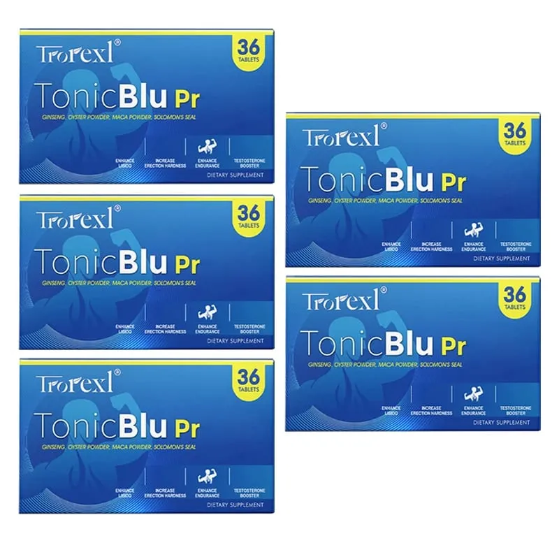 TonicBluPro Blue Pills Male Enhancing Supplements Support Stamina & Energy Natural Oyster & Ginseng Tablets
