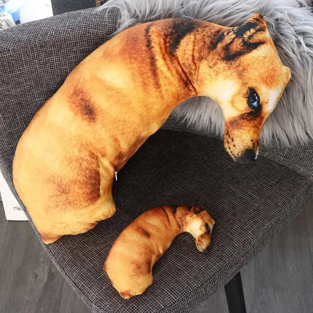 Cute 3D Lifelike Animal Throw Pillow Soft Creative Dog Pillow Cushion Home