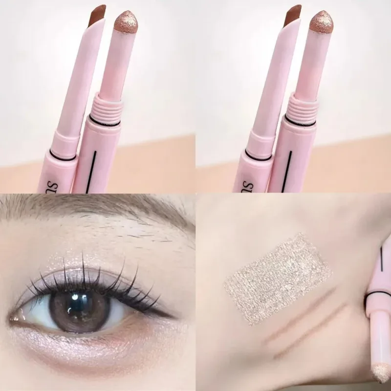 Dual End Glitter Matte Aegyosal Pen Brightening Highlight & Shadow Stick szemsmink fekvő selyemhernyó szemceruza gél ceruza 애교살 펜 — image 15