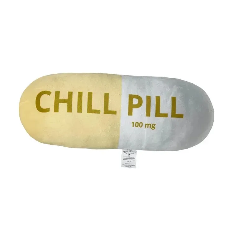 Αστεία Chill Pill Λούτρινο μαξιλάρι Χαριτωμένο καρτούν με γέμιση βελούδινο μαλακό μαξιλάρι καναπέ που αγκαλιάζει κούκλα υπνάκο Μαξιλάρι ύπνου Δώρο γενεθλίων