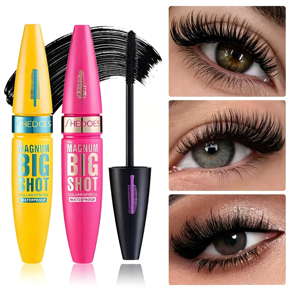 Big Shot עמיד למים מסקרה Volume Express Curling Lash Mascara עמיד לכתמים איפור ריסים שחורים עבים לריסים מלאים יותר