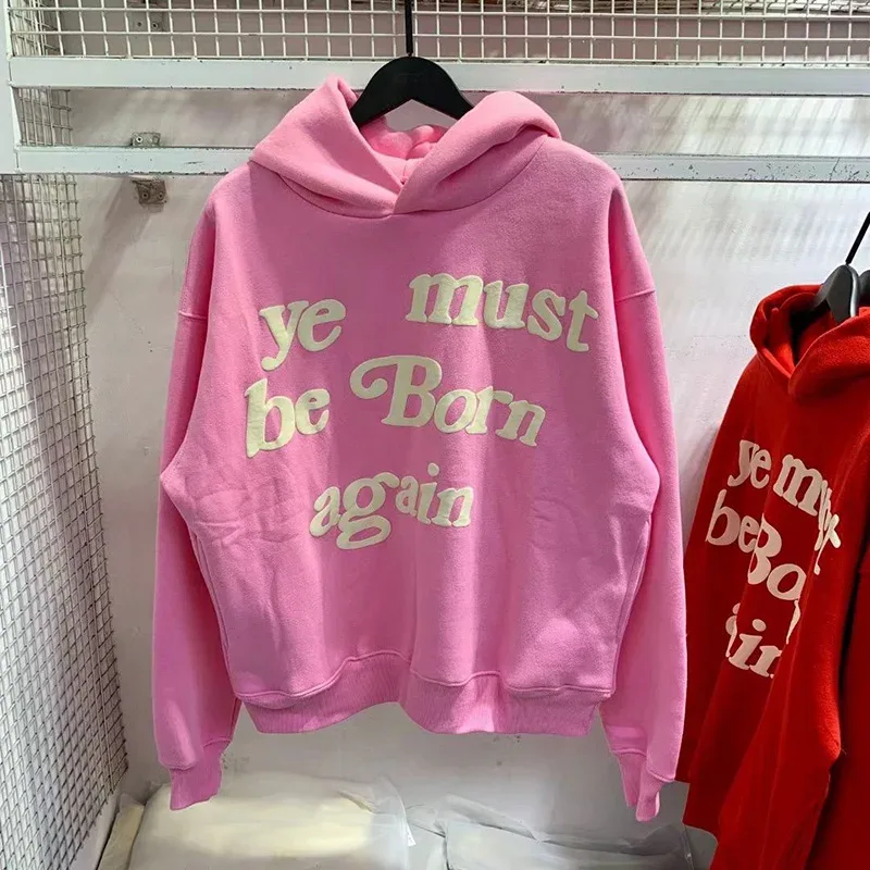 23FW Classic Foam Logo Ye Must Be Born Again קפוצ'ון גברים נשים באיכות הטובה ביותר אוברסייז Kanye West CPFM.XYZ Sweatshirts Multicolor — image 10