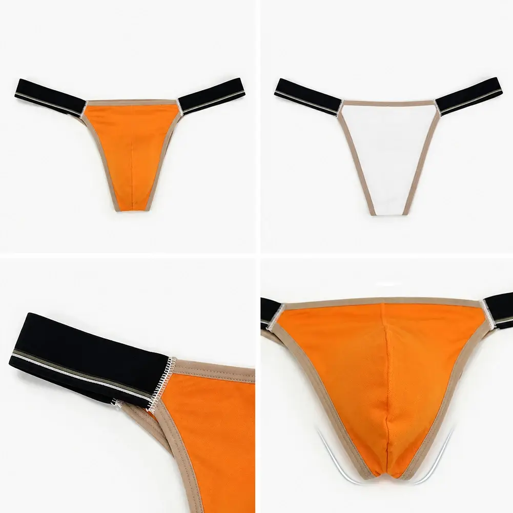 Breathable Low Waist Men Ice Silk Thongs Thin Underpants Men's Panties Lingerie Underwear Male Briefs Male Thongs