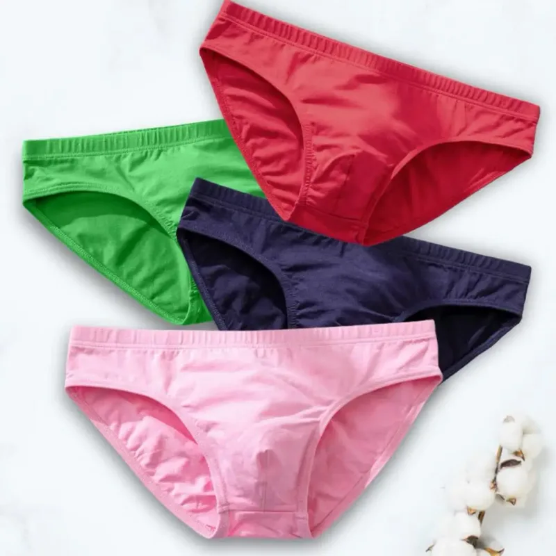 Cotton Briefs Adult Man Briefs Stretchy Breathable Solid Color Male Underwear Low Waist Cotton Underpants Plus Size Men Cotto — image 10