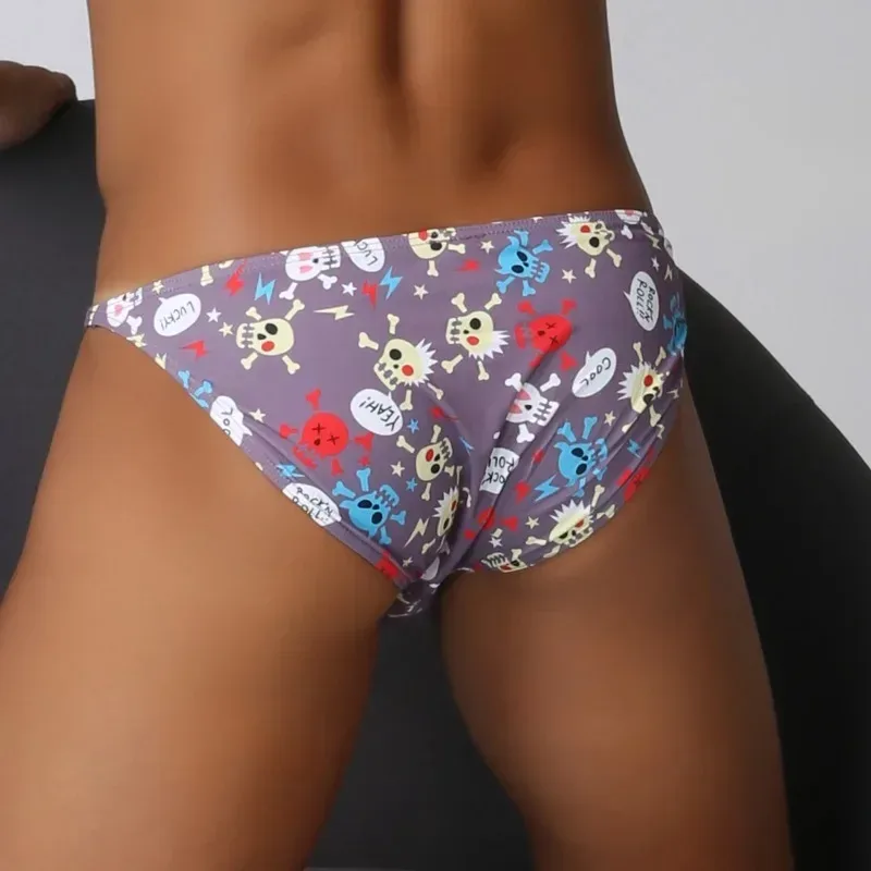Мужские сексуальные трусы для плавания Maillot De Bain, купальник-бикини с крутым забавным принтом черепа для серфинга, пляжная одежда, плавки