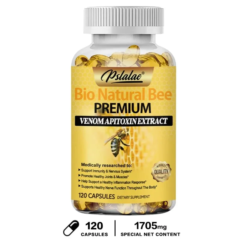 Natural Bee Capsules Enhance Immunity and Anti-oxidation Effectively Relieve Joint Inflammation 120 Capsules Non-GMO