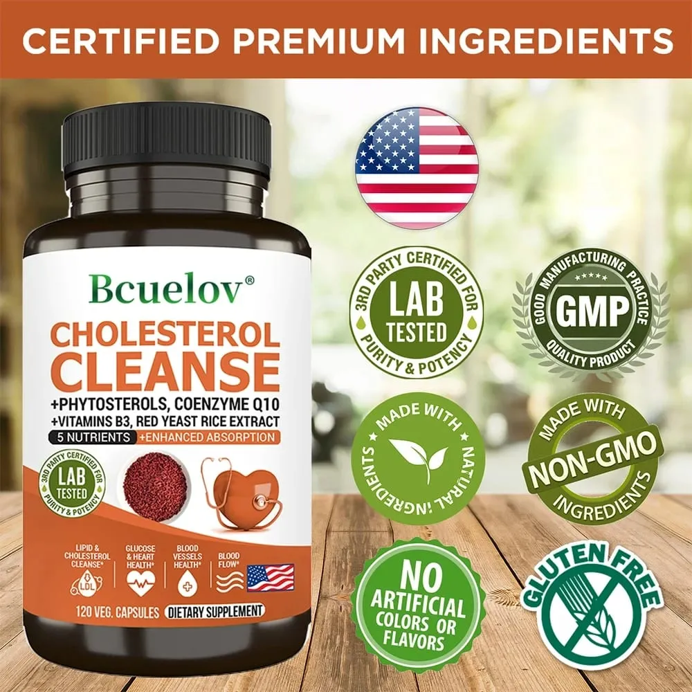 Cholesterol Cleanse Supplement - Helps Lower Cholesterol Levels and Promotes Healthy Cardiovascular and Arterial Circulation