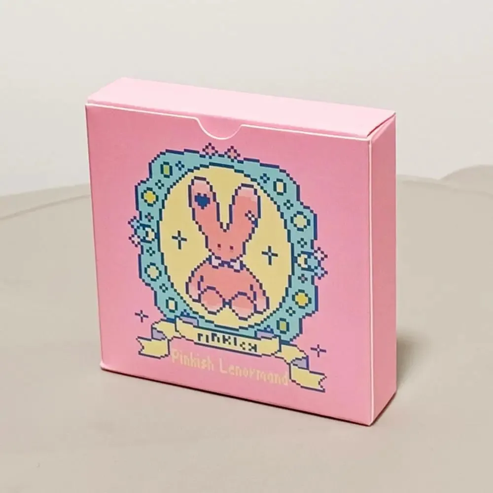 Kawaii Pixel Art Pinkish Lenormand Deck - 42 Cute Rabbit Oracle Cards 7x7cm for Divination Square Mini Deck Rembossed Cardstock