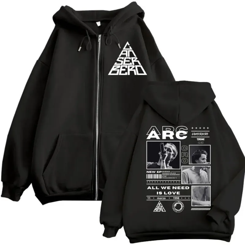 Canserbero Alles wat we nodig hebben is liefde Muerte Vida Merch Rits Hoodie Herenmode Hip Hop Zip Up Sweatshirts Casual Fleece Truien — image 9