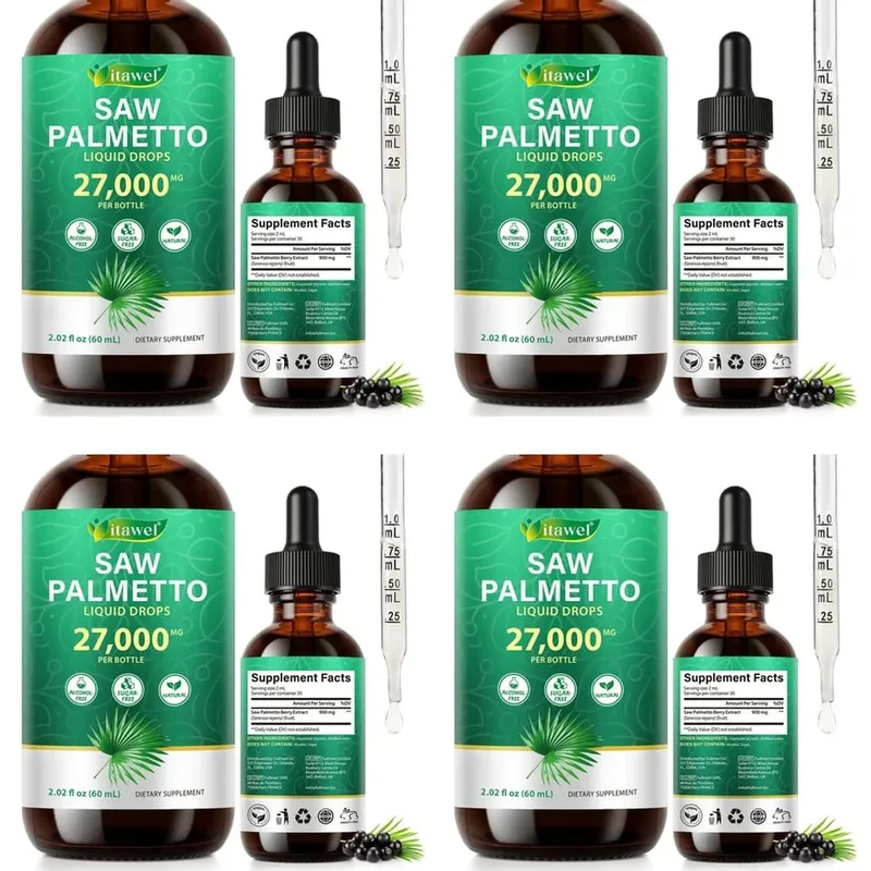 Itawel Saw Palmetto Liquid Drops Prostate Health Support Urinary Function Support GMO Free Paraben Free Sugar Free Vegan 60 ML — image 11