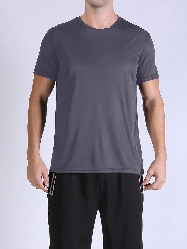 5PCS Men's Solid Color Ultralight Quick Dry Sport T-Shirt Breathable Lightweight Top For Fitness Training Workout Running Gym