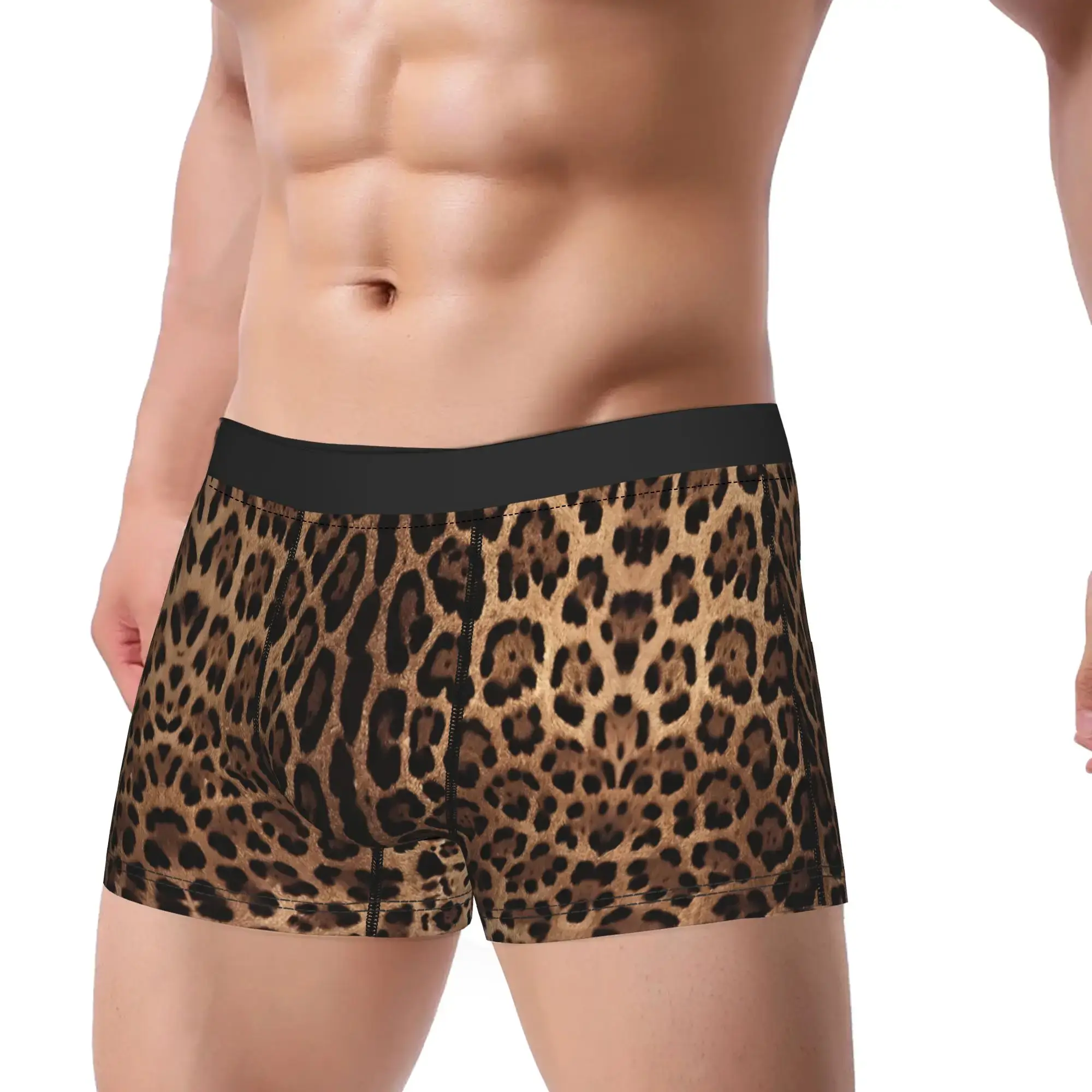 Leopard Print Skin Leopard Print Underpants Breathbale Panties Man Underwear Print Shorts Boxer Briefs