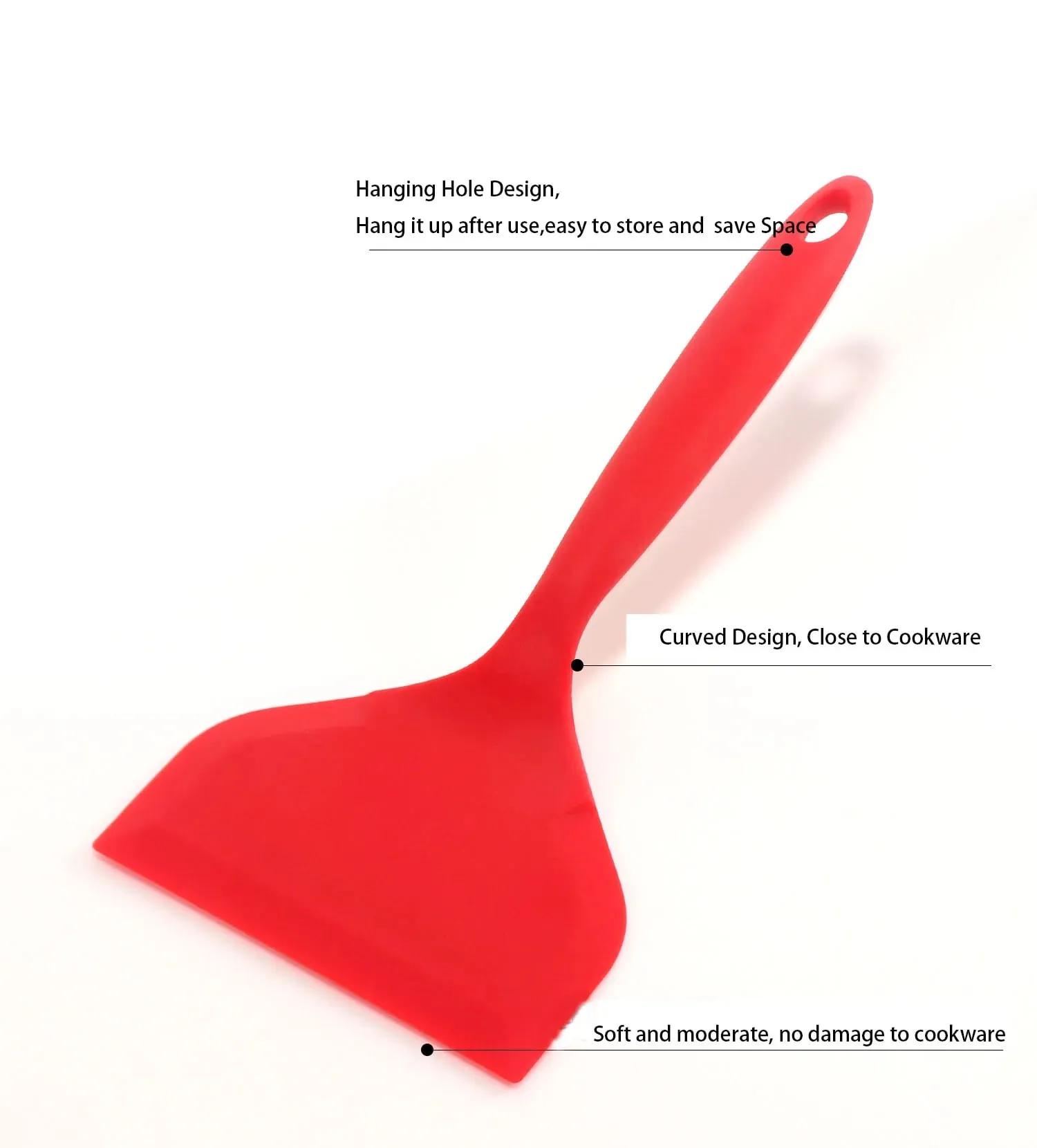 Silicone Spatula Pancakes Shovel Omelette Spatula Turner for Eggs Fish Pancake Non Stick Wide Soft Pizza Shovel Kitchen Scraper