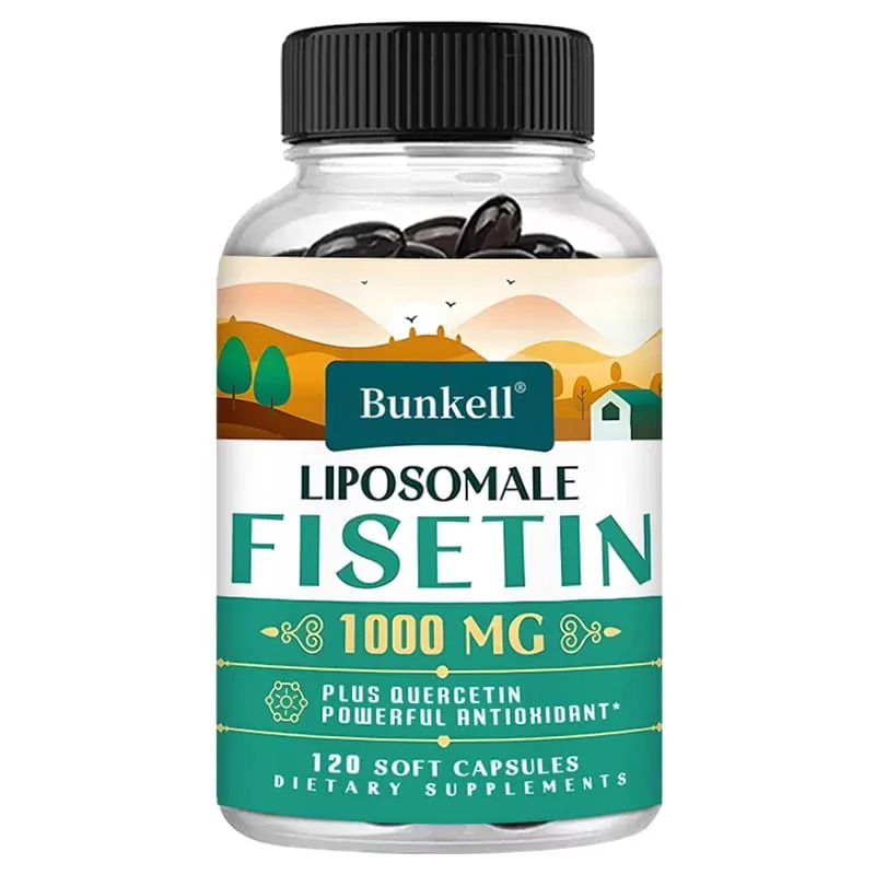 Liposomal Fisetin with Quercetin - High Potency 1000 Mg Combination Antioxidant Supplement for Optimal Health