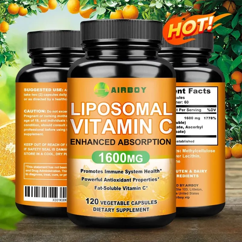 Liposomal Vitamin C 1600mg - Nagtataguyod ng Collagen Production Immune Support Napakahusay na Antioxidant