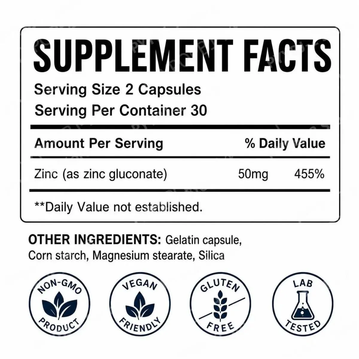 Cink-glükonát kapszula 60 darab 50 mg cink adagonként Immunrendszer támogatása Sejtegészségügyi Napi Cink Táplálkozás