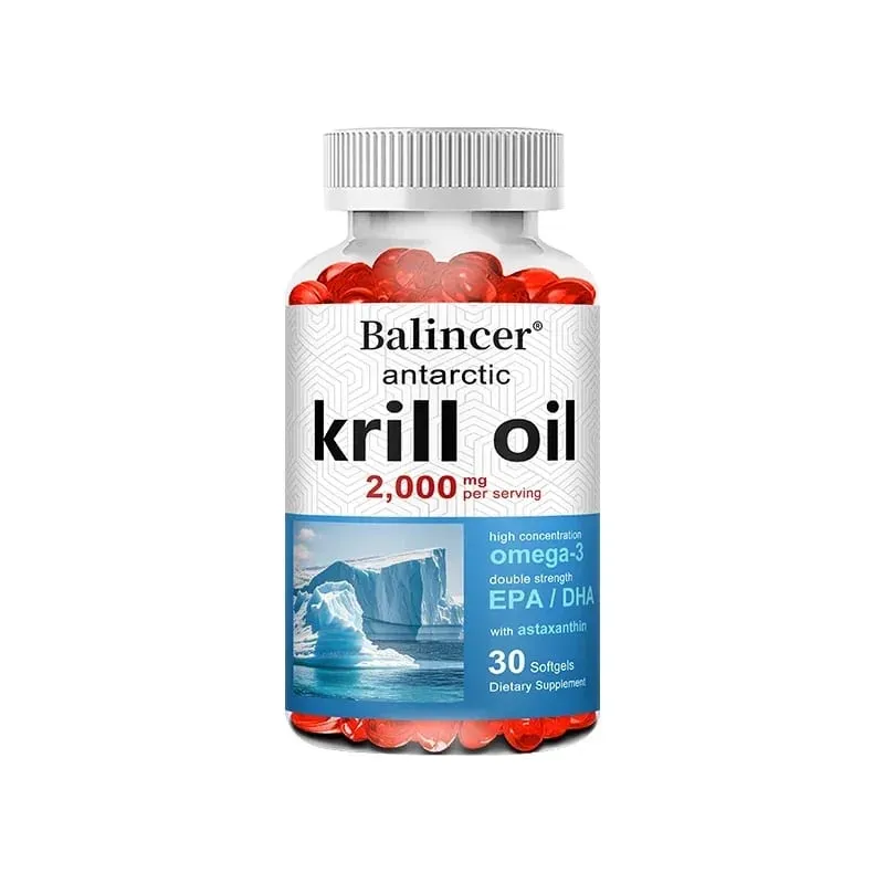 Συμπλήρωμα Antarctic Krill Oil 2000mg 3X Strength Natural Source of Omega-3s EPA 240mg + DHA 160mg + Astaxanthin 800mcg