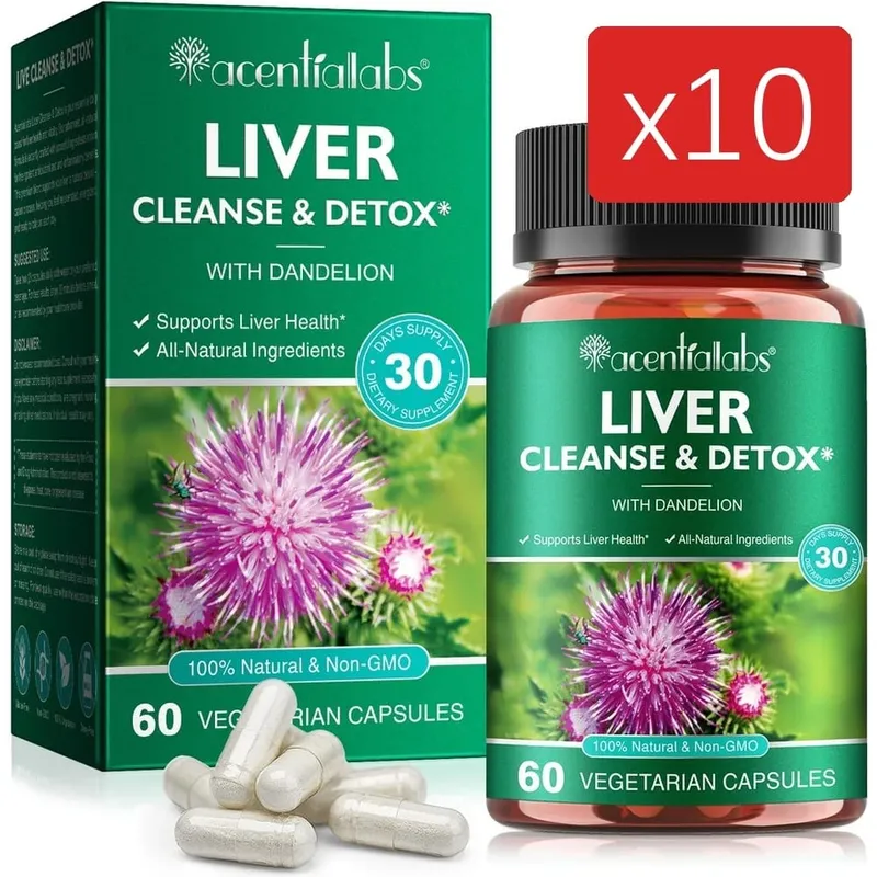 Acentialabs Liver Cleanse & Detox Capsules with Dandelion Milk Thistle Extract for Liver Digestion Health Support 60 Capsules — image 13