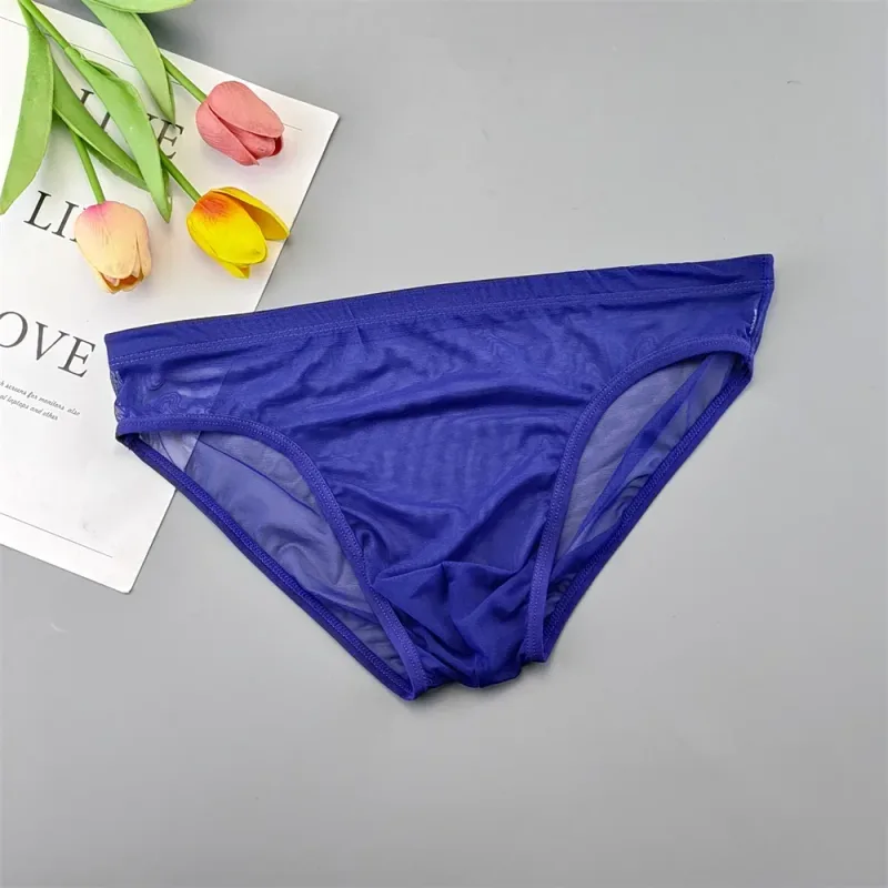 Plus Size Transparent Underwear See Through Sexy Briefs para sa Mga Lalaki na may Pouch Nylon Hombre Slips Breathable Male Panties XL-4XL — image 23